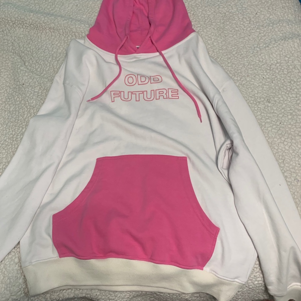 Men’s Odd Future White and Pink Pullover Hoodie